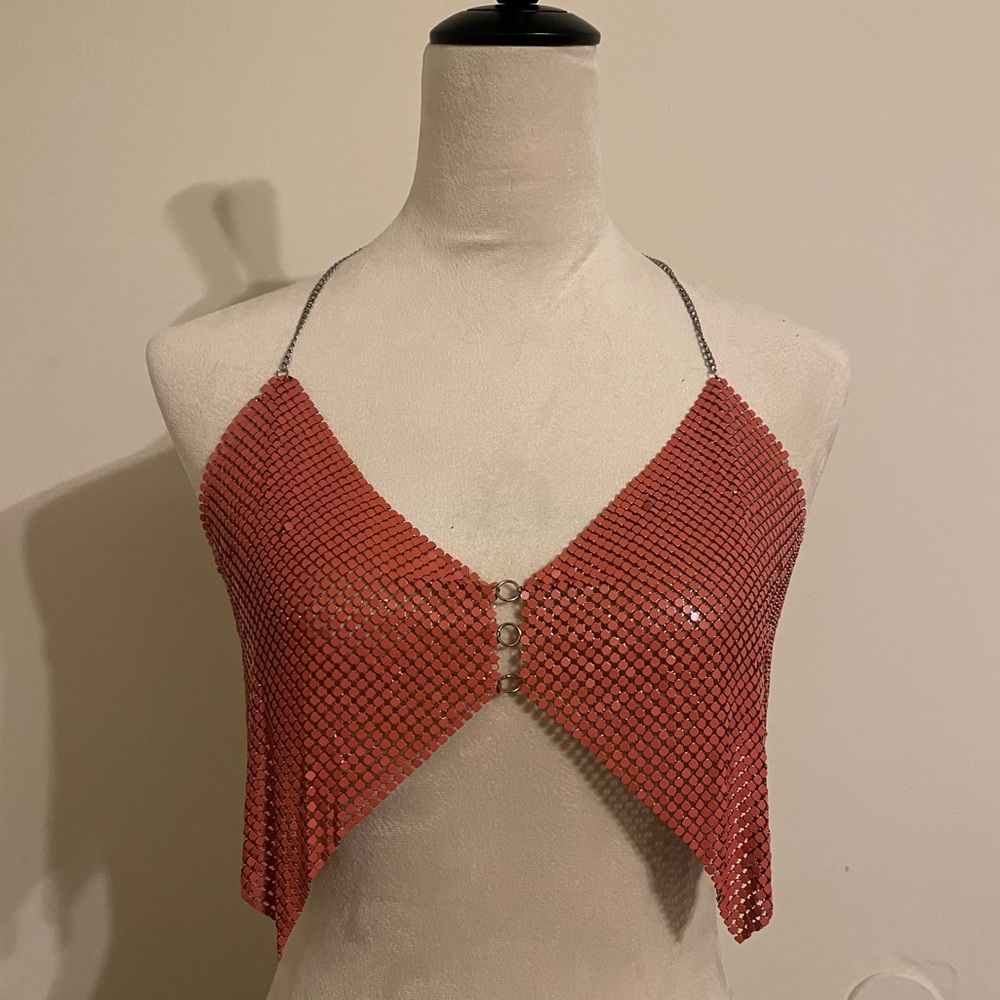 Orange Chain Top